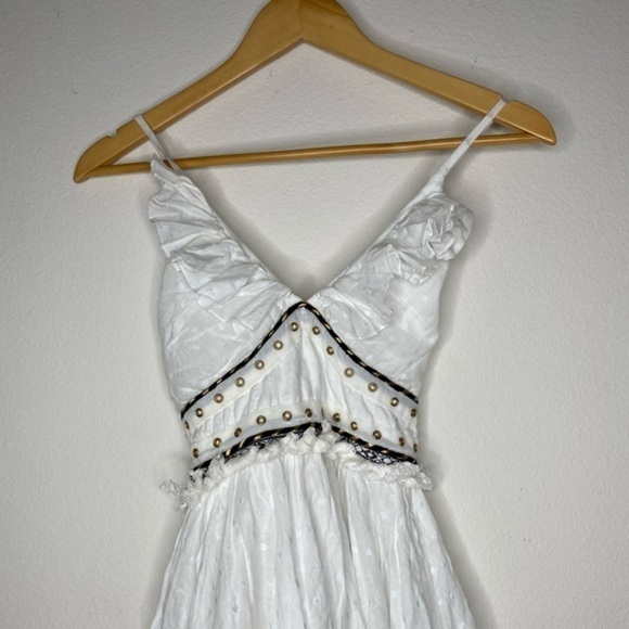 Place Nationale La Vernette Strappy White Bridal Sun Mini Dress NWT - Picture 4 of 16